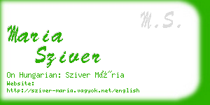 maria sziver business card